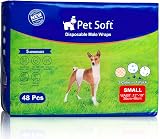 Pet Soft Male Dog Nappies 48 Count Disposable Wraps with Wetness Indicator