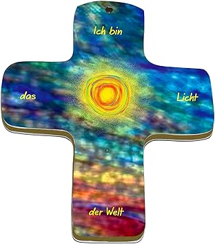 metALUm Premium Wandkreuz aus Metall und MDF | Sonne | #52022