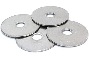 Bolt Dropper No. 10 x 1 Stainless Fender Washer, (100 Pack), 18-8 (304) Stainless Steel Flat Washer, 0.219" ID x 1" OD x 0.050" Thick, Plain Finish Metal Washer by Bolt Dropper