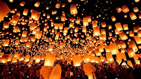 Deal Bindaas Sky Lantern Assorted (Pack of 15)