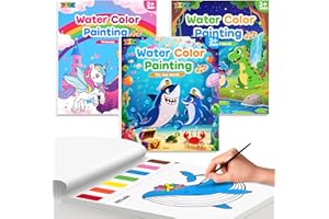 ZIZZ Paint with Water Coloring Books for Toddlers, 3 Pack Watercolor Painting Set for Kids Ages 3-5 4-8, No-Mess Drawing Acti