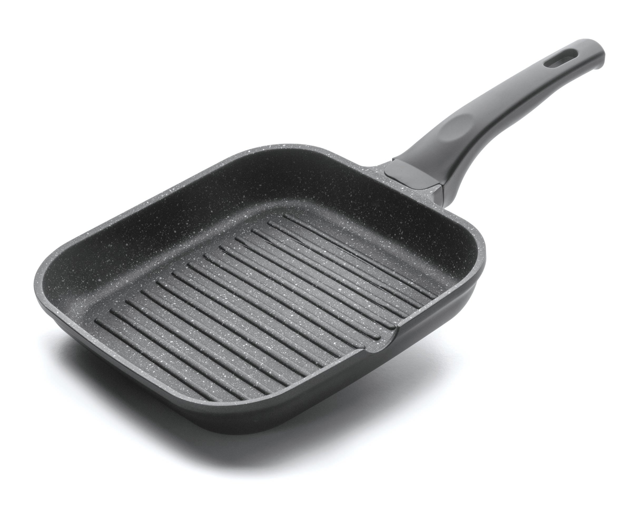 Lacor Square Grill Eco-Stone, Cast Aluminium, Black, 28 x 28 cm