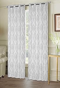 Ellen Tracy Belmare Room Darkening Grommet Window Curtain Panel Pair in Silver