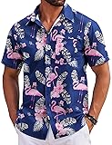 COOFANDY Mens Hawaiian Floral Shirts Tropical Beach