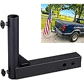 VANROUG Universal Trailer Hitch Mount Flag Pole Holder,for Any Vehicle with 2" Hitch Receiver,Black