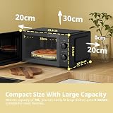 COMFEE' 19L Mini Microwave Oven Black & Mirror, 700W, Quick Defrost view 3