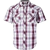 Men's Western Snap Casual Shirt Two Pocket Short Sleeve Shirt
