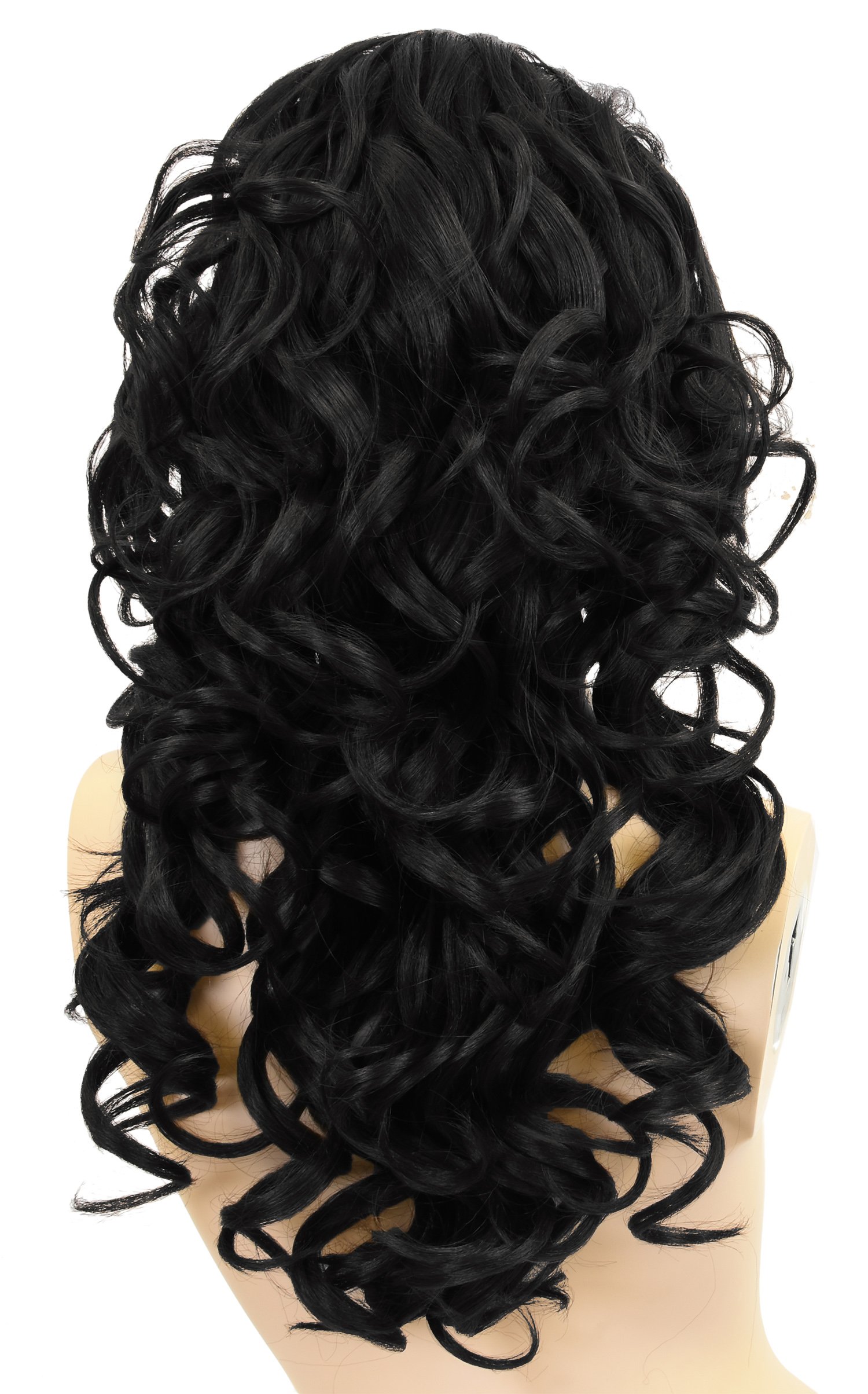 Long Curly Afro Lace Front Wig,African American Beauty Wigs,Synthetic Fiber Natural Looking Wave Hair Wig for Black Women