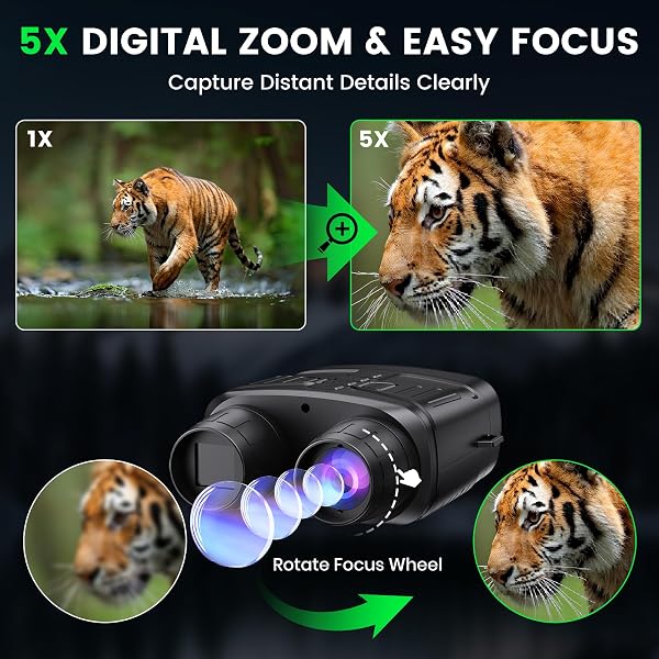 HEXEUM NIGHT VISION GOGGLES, 4K NIGHT VISION BINOCULARS FOR ADULTS WITH 5000MAH BATTERY, 3″ HD SCREEN & 32GB CARD FOR HUNTING, WILDLIFE OBSERVATION, SECURITY