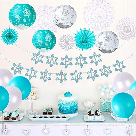 Amazon Tuparka アナと雪の女王の誕生日パーティー用品 冬と雪の女王の誕生日パーティーデコレーション 冬のワンダーランドパーティー 冬のonederland 1歳の女の子の誕生日 Tuparka ドラッグストア