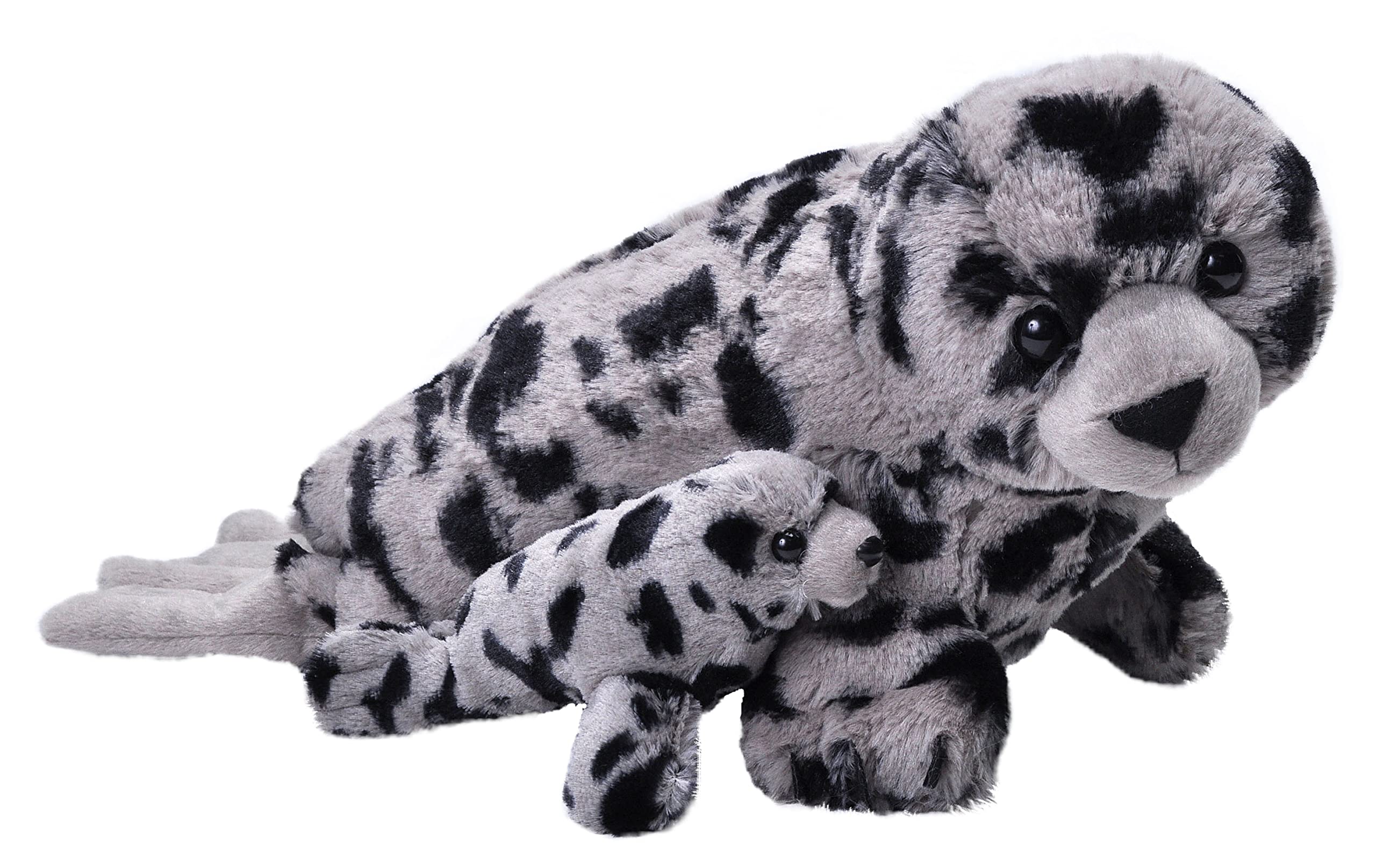 Wild Republic Mom and Baby Harbor Seal, Stuffed Animal, 14 Inches, Gift for Kids, Plush Toy, Fill is Spun Recycled Water Bottles