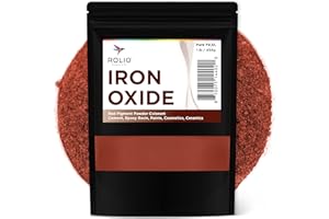 Rolio Red Iron Oxide Powder, 1 lb (454g) Resealable Bag - Vibrant Color Pigment for Epoxy Resin, Soap Making, Cosmetics, Ceme