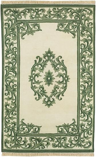 Surya Bengal BENGAL GREEN Traditional Hand Knotted 100 New Zealand Woo