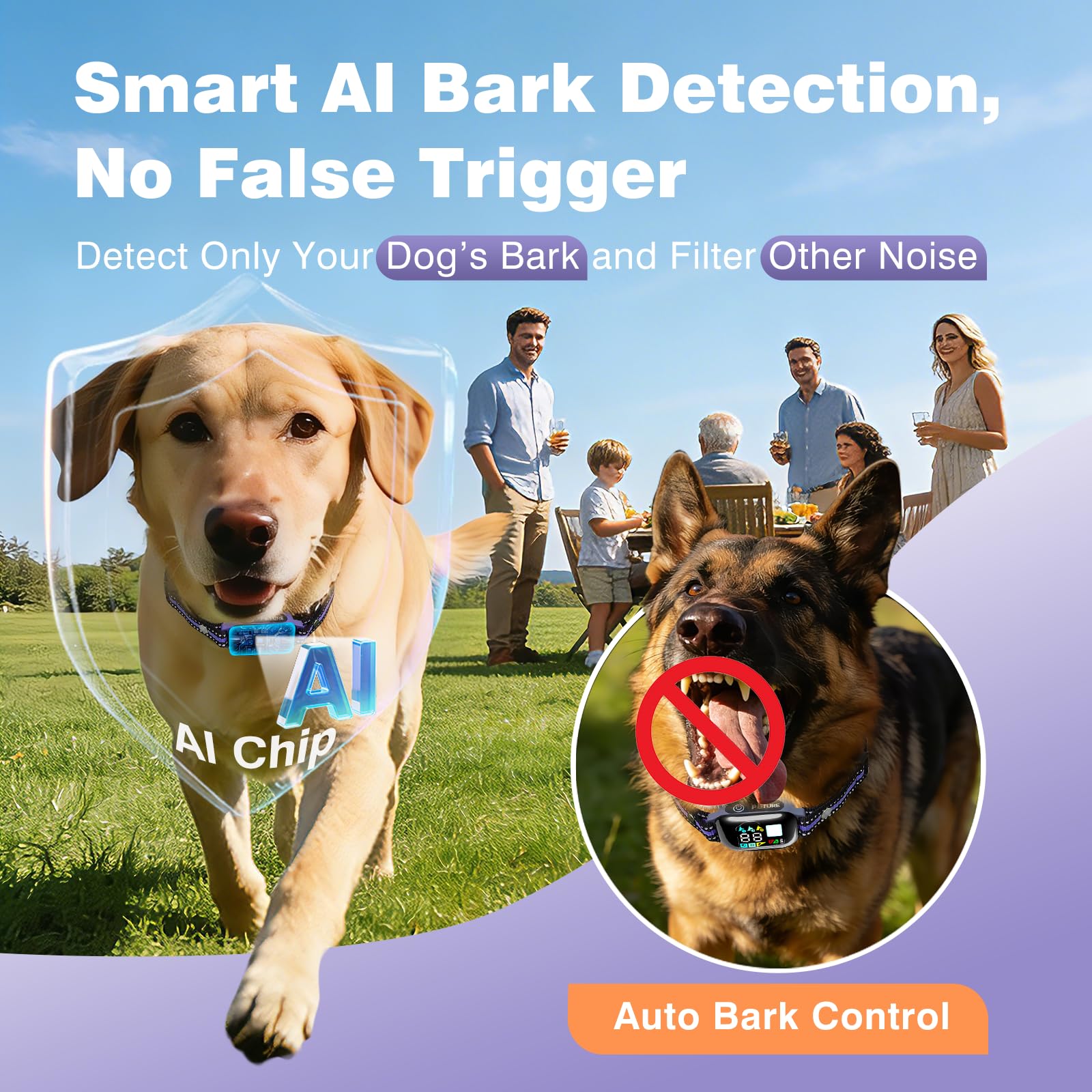 Condition photo showing New/Like New for peture 2-in-1 dog shock & bark collar combo - new updated smart auto bark collar & 3300ft remote tra