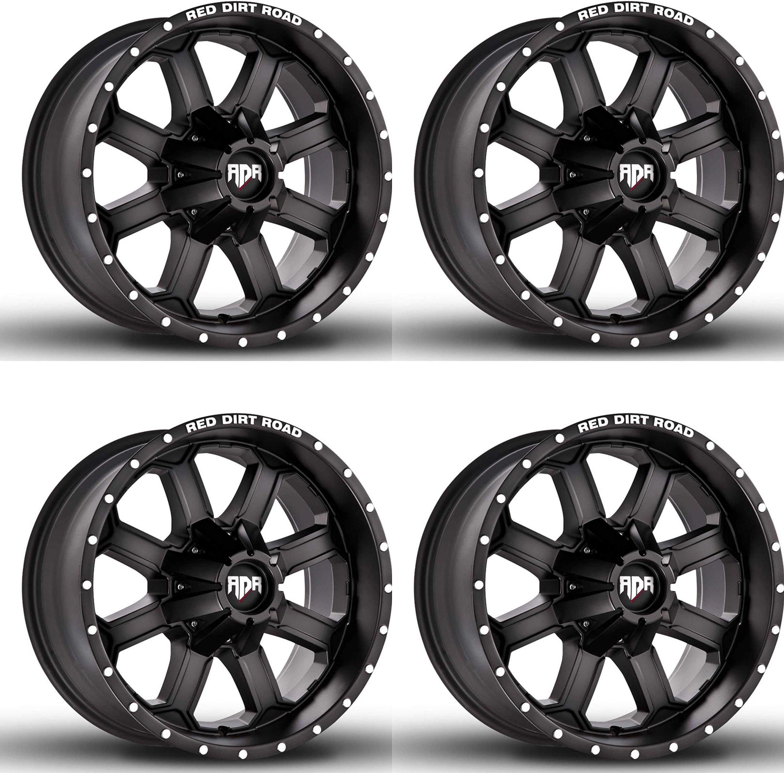 20" RDR Off Road DIRT RD-01 Wheels Black Truck Rim (1Set) 5x127