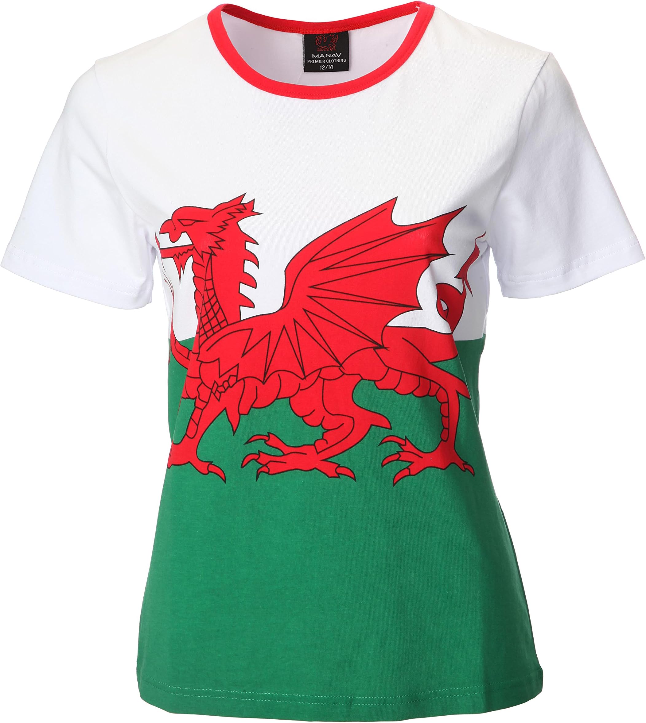 FASHION REVIEWWomens Welsh Cymru Wales Skinny FIT Ladies Flag Print T-Shirt TOP
