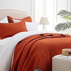 SunStyle Home Quilt Set King Rust Lightweight