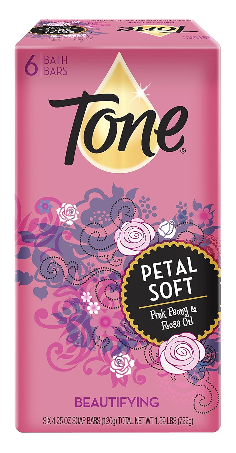 Tone Bar Soap, Petal Soft, 6 4.25 oz Bars, (Pack of 8