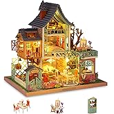GuDoQi DIY Miniature Dollhouse Kit, Tiny House kit with Music, Miniature House Kit 1:24 Scale, Great Handmade Crafts Gift for Birthday Christmas Day, Jungle Resort