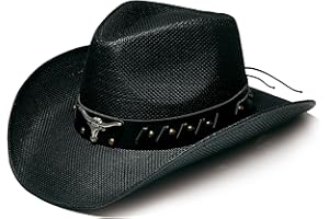 YOUBADU Western Straw Cowboy and Cowgirl Hats with Decorative Bands - Unisex Wide Brim Raffia Style Sun Hat