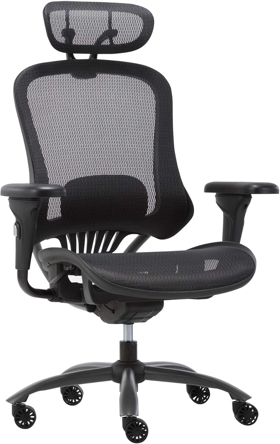 Moustache ® Black Luxury Ergonomic Office Computer Chair with Headrest