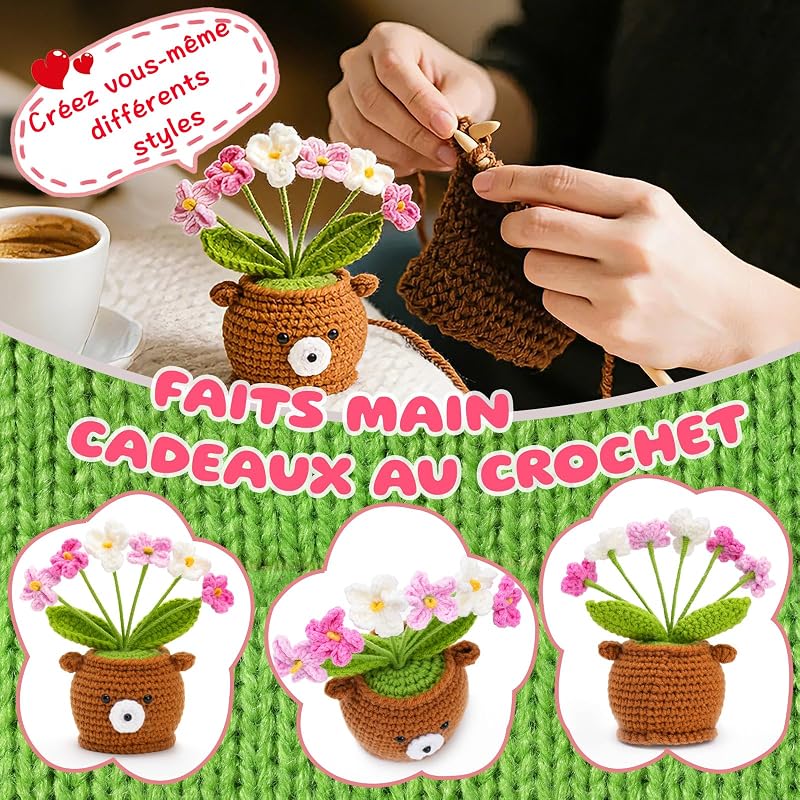 Regalos florales de ganchillo para mamá