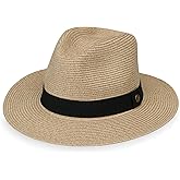 Wallaroo Hat Company Men’s Palm Beach Fedora – UPF 50+ UV Sun Protection, Wide Brim Sun Hat, Packable Design, Adjustable Size
