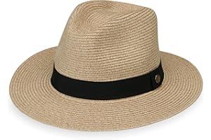 Wallaroo Hat Company Men’s Palm Beach Fedora – UPF 50+ UV Sun Protection, Wide Brim Sun Hat, Packable Design, Adjustable Size