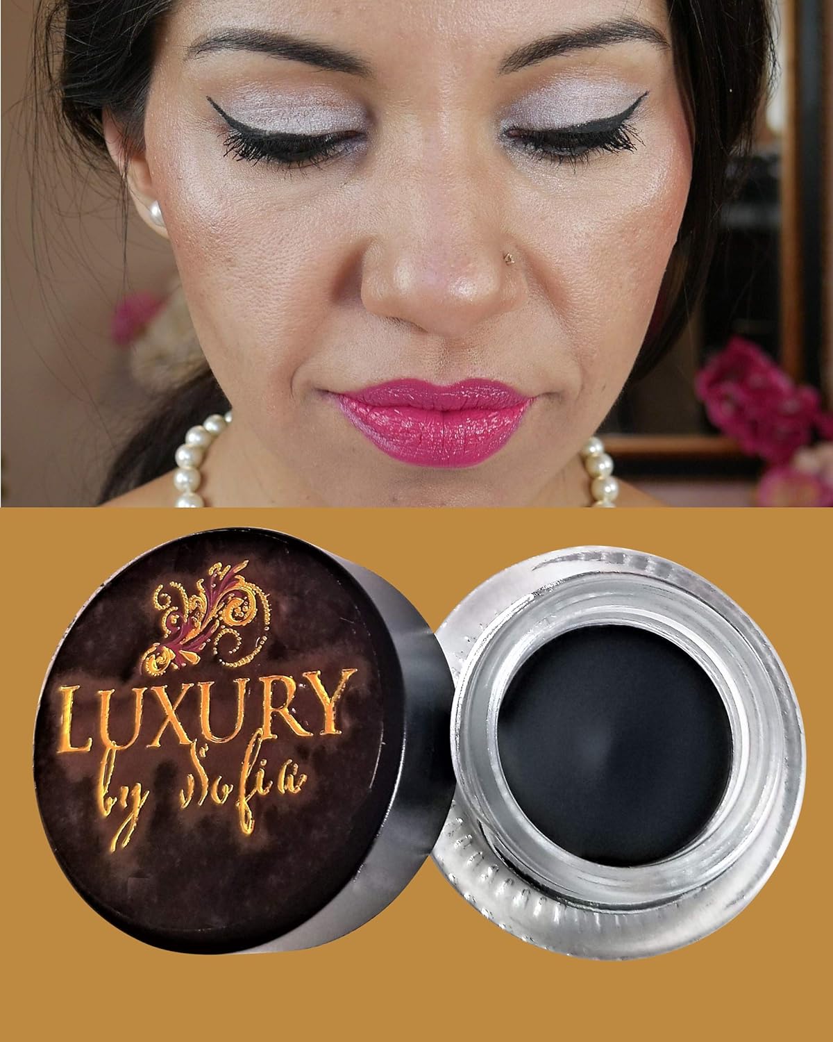 Luxury By Sofia Gel Eyeliner | Vegan, Organic & Natural Ingredients, Sweat Proof & Waterproof | Matte Finish For Stunning Looks |