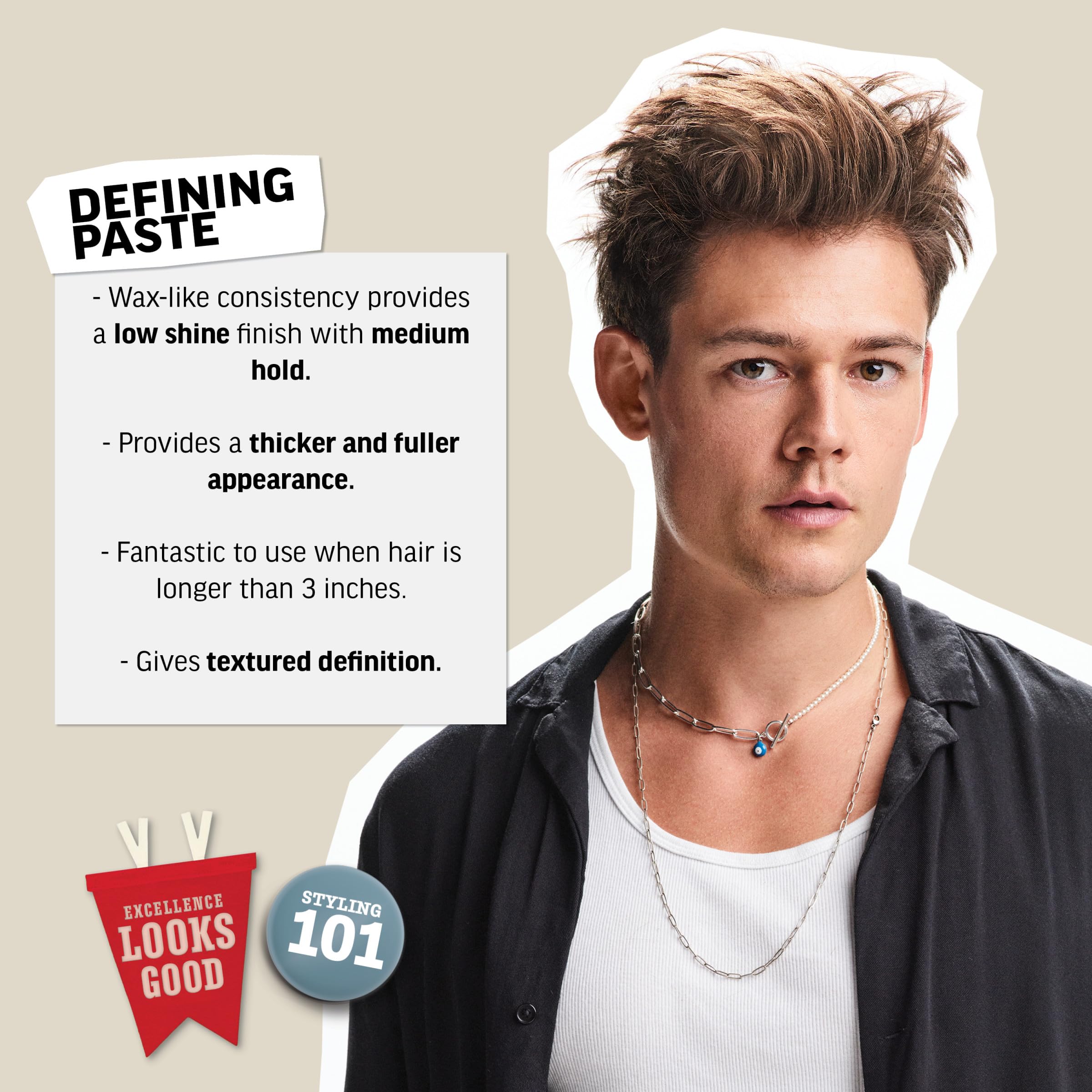 American Crew Men's Hair Defining Paste, Like Hair Gel with Medium Hold Hair Gel & Low Shine, 3 oz