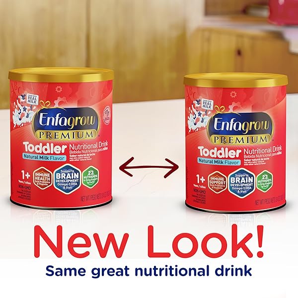 ENFAGROW PREMIUM TODDLER MILK NUTRITIONAL DRINK, ENFAGROW TODDLER DRINK, TRY OUR BRAIN-SUPPORTING TRIO, 32OZ CAN
