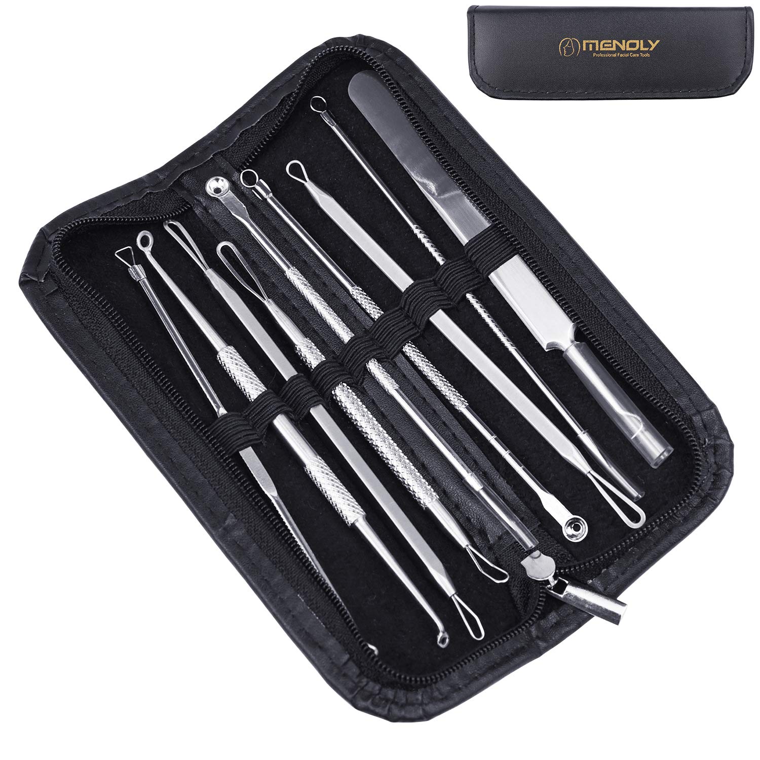 Blackhead Remover Pimple Popper Tool Kit 10 Pcs, Comedone Pimple Extractor Tool, Acne Kit for Blackhead, Whitehead Popping, Zit Removing: Beauty