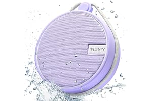 INSMY C12 IPX7 Waterproof Shower Bluetooth Speaker, Portable Small Speaker, Speakers Bluetooth Wireless Loud Clear Sound Support TF Card Suction Cup for Kayak Canoe Beach Gift (Purple)