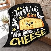 Cheese Blanket, Gifts for A Girl Who Loves Cheese, Cute Food Blankets for Kids,Soft Lightweight Flannel Throws for Girl Bedroom 50 x 40 in S for Kids