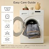 LE SURE Waterproof Fleece Blanket 152x203cm for People and Large Dogs Cream view 4