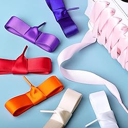 Booyckiy Flat Colorful Satin Ribbon Shoelaces