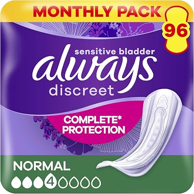 Always Discreet Incontinence Pads Women Normal 96 Per Pack 24 x 4