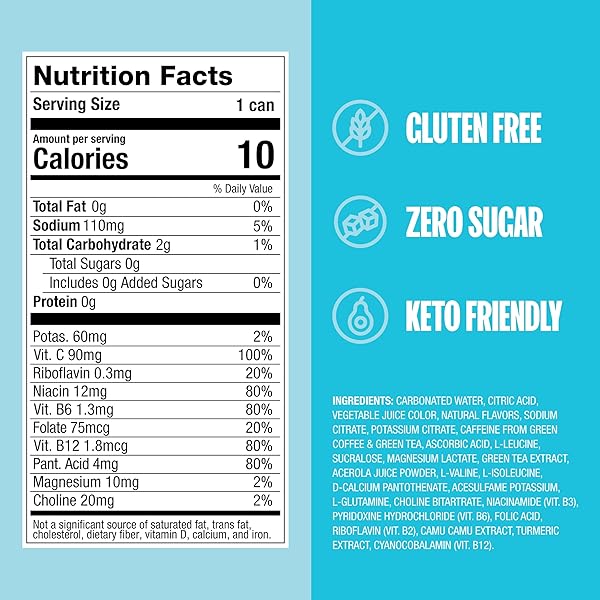 ZOA ZERO SUGAR ENERGY DRINKS, TROPICAL PUNCH – SUGAR FREE WITH ELECTROLYTES, HEALTHY VITAMIN C, AMINO ACIDS, ESSENTIAL B-VITAMINS, AND CAFFEINE FROM GREEN TEA – 12 FL OZ (12-PACK)