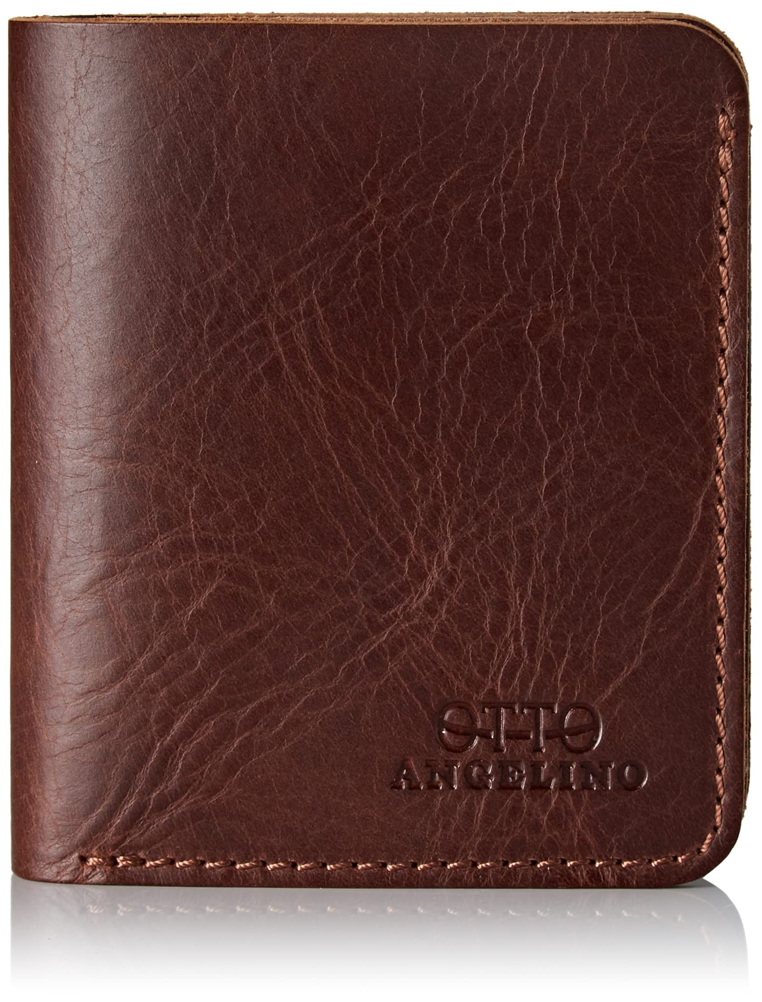 Otto Angelino Genuine Leather Ultra Slim Bifold Card and Cash Wallet - Unisex