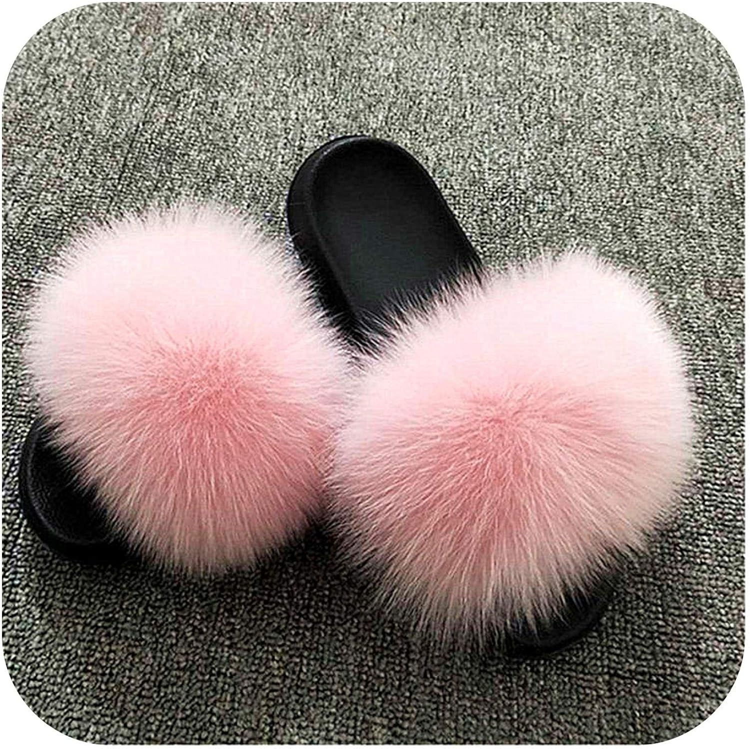 pink fur mules