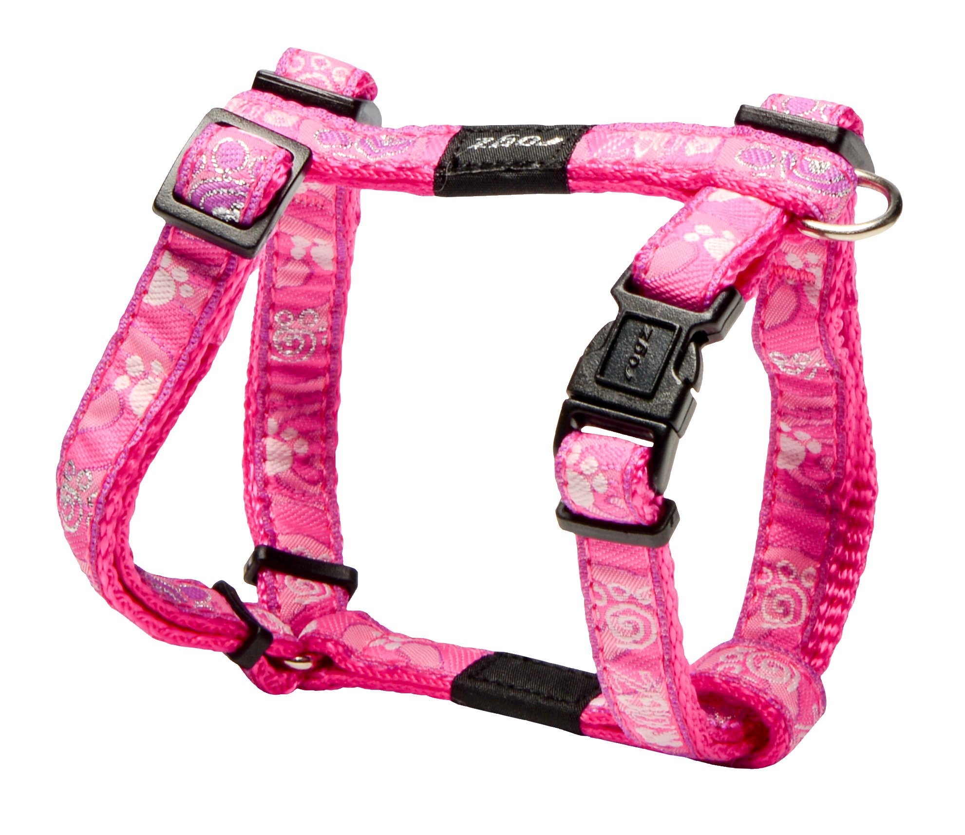 Rogz H-Harness Jellybean Fancy Dress, Small, Pink Paw