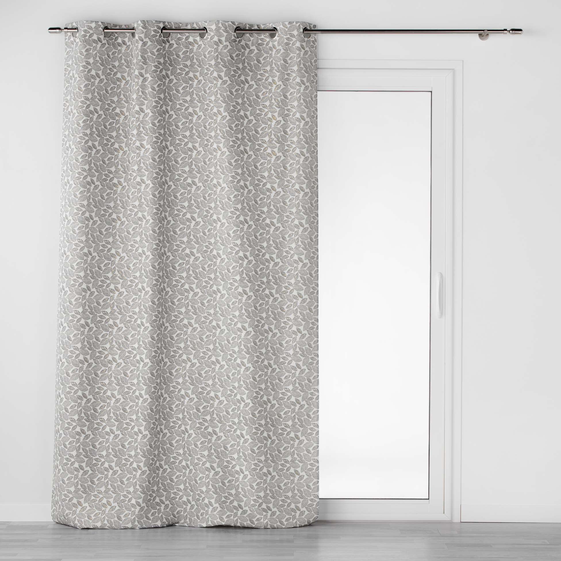 Douceur d'Intérieur, 140 x 260 cm Polyester Printed Metallised Vilanelle Eyelet Curtain
