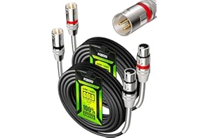 Foboiu XLR Cables 15ft 2 Pack, XLR Microphone Cable with Metal Spring SR,Male to Female XLR 3-pin Balanced Shielded Mic Cable for Speaker Podcast Audio Mixer,Black