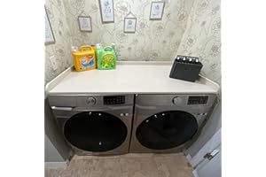 RELODECOR Washer and Dryer Countertop with Non-Slip Mat - Laundry Countertop (White Grain) 27.5" x 54" Durable Melamine Finish for Laundry Room Organization