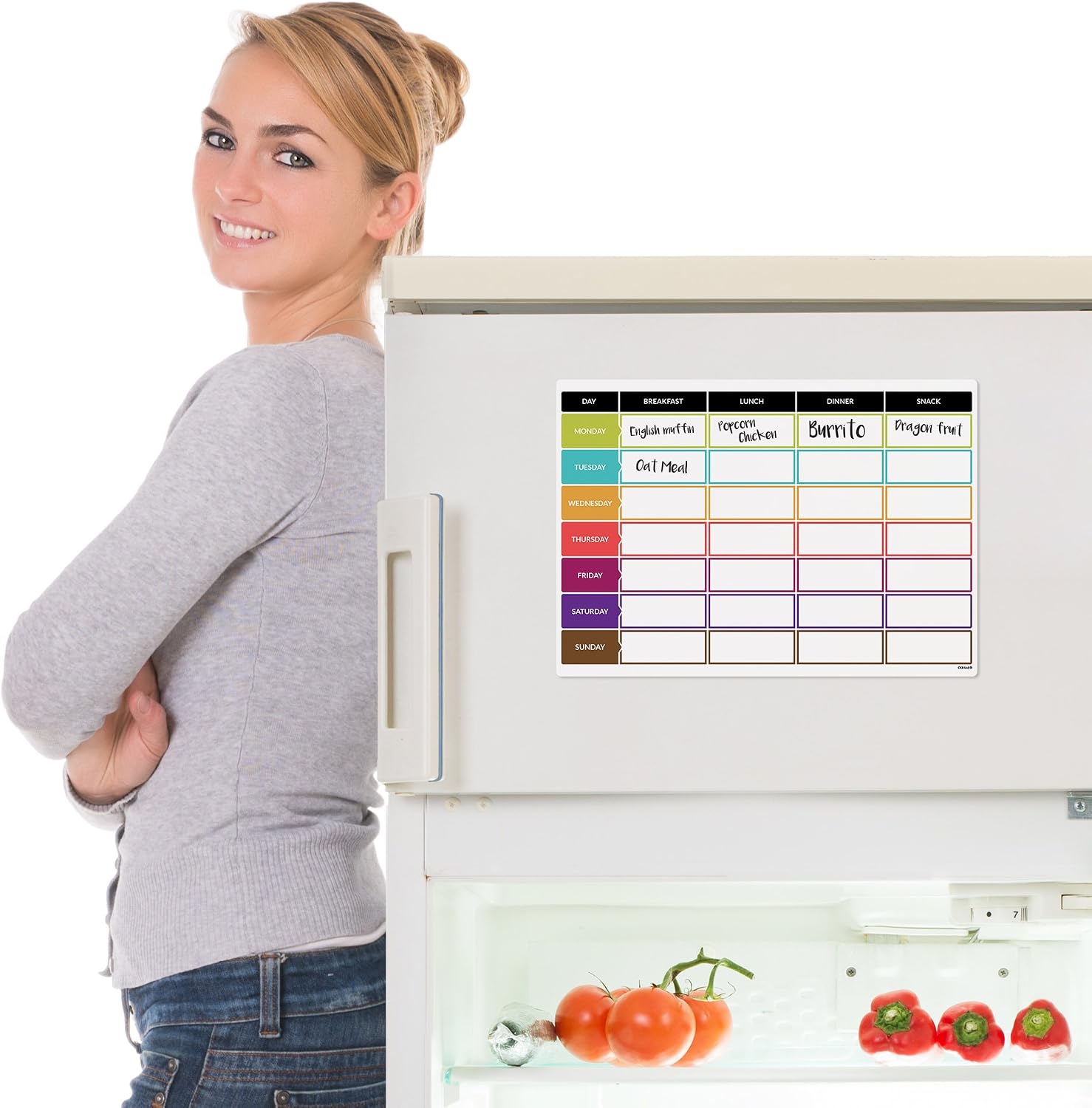 CKB Ltd® Meal Diet Planner Food Prep Nutrition Fitness Magnetic Fridge Board with Marker Pen A3 Dry Wipe Magnet Whiteboard Kitchen Weekly Daily Ideal for Planning Family Meals Bodybuilding Dieting - Image 3