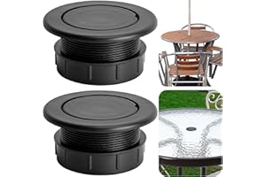 DECOHS 2 Pcs 2 Inch Parasol Umbrella Hole Ring Plug and Cap Set, Thicker Patio Table Hole Cover Insert, Deck Table Umbrella Holes Plug Replacement Parts for Outdoor Patio Table Garden Yard