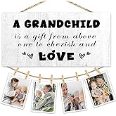 Hiuwevt Grandchild Grandparents Picture Frame Photo Hanging Display, Grandparents Gifts, Grandma and Grandpa Gifts, Grandkids Picture Board Photo Holder for Wall Decor
