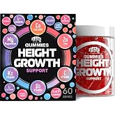 BIOTEQUELAB Height Growth Increase Gummies Vitamins, Grow Tall Supplement, Calcium, Magnesium, Zinc, Ashwagandha, Glucosamine Multivitamin for Teens, Kids, Adults