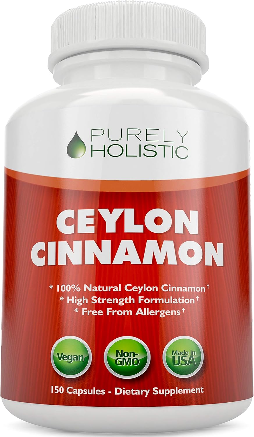 Ceylon Cinnamon Capsules 1500mg 150 Cinnamon Capsules Vegetarian & Vegan - 75 Day Supply (25% More) True Sri Lanka Ceylon Cinnamon Supplement Joint Support Blood Sugar Level Support: Health & Personal Care