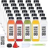 Fhxtcygj Juice Container with Lids, 16oz Plastic Bottles with Caps, 30pcs Empty Plastic Juice Bottles Reusable Clear Bulk Beverage Containers with Tamper Evident Cap for Milk, Smoothie, Drinks
